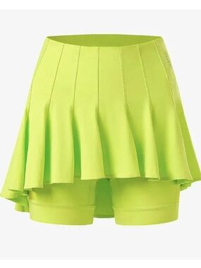 Jelenew Athletic Skort Skirt Tennis Pickleball Cycling Neon Green Active Size M